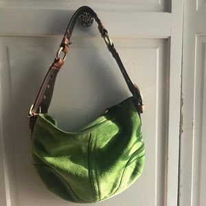 Suede coach small hobo bag